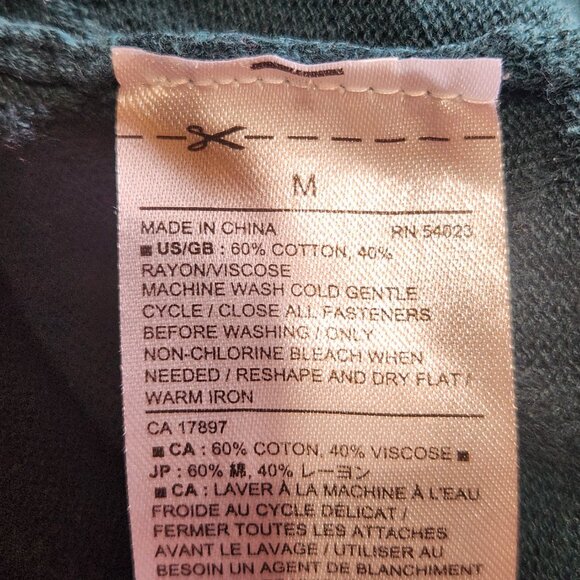 Banana Republic Button Up Cardigan Sweater Women's M Teal Cottage Office Layer - Picture 7 of 7